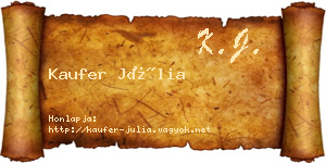 Kaufer Júlia névjegykártya